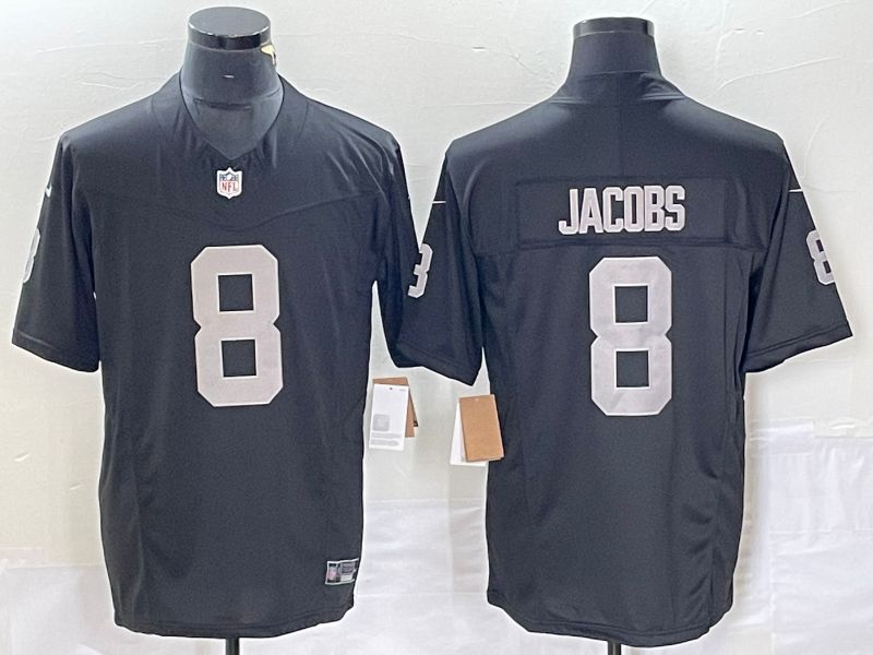 Men Oakland Raiders 8 Jacobs Black 2023 Nike Vapor Limited NFL Jersey style 1